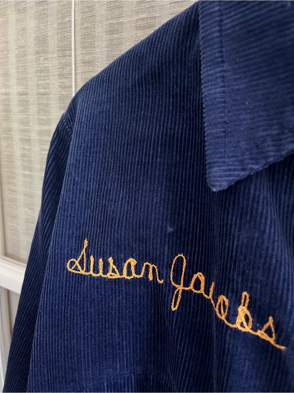 Vintage FFA Deep Indigo Blue Corduroy Jean Jacket California Embroidered Varsity - Picture 10 of 17